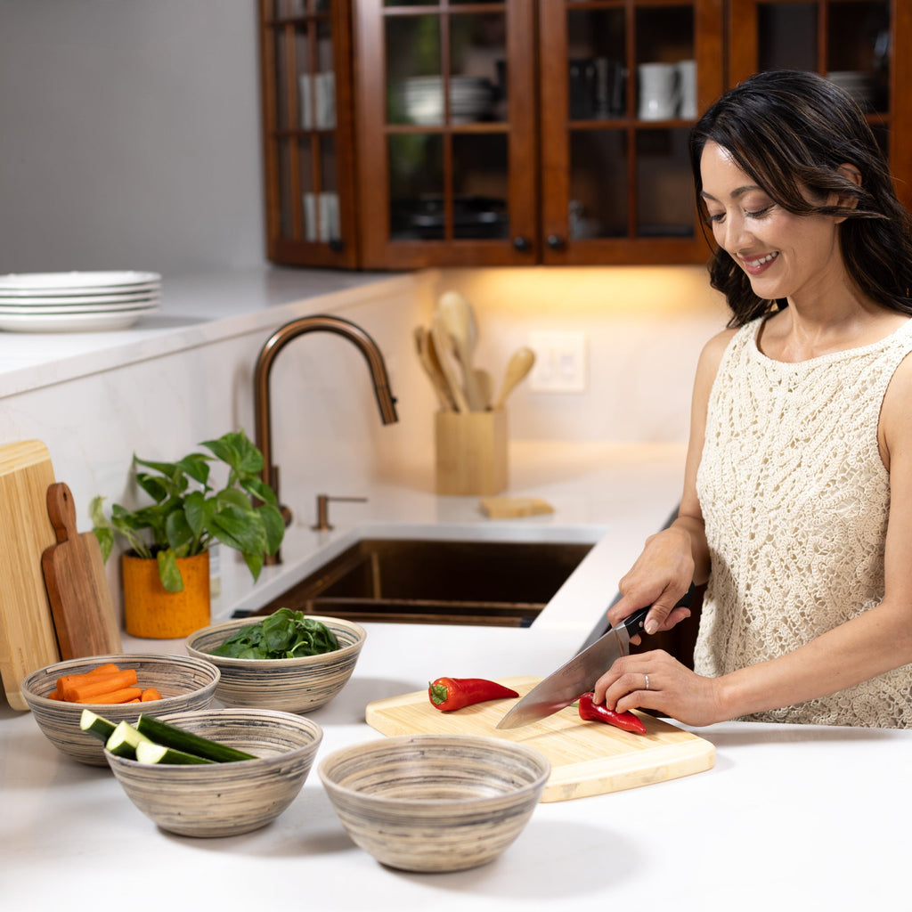 Lexa Bamboo Salad Bowl Set, 8 Inch