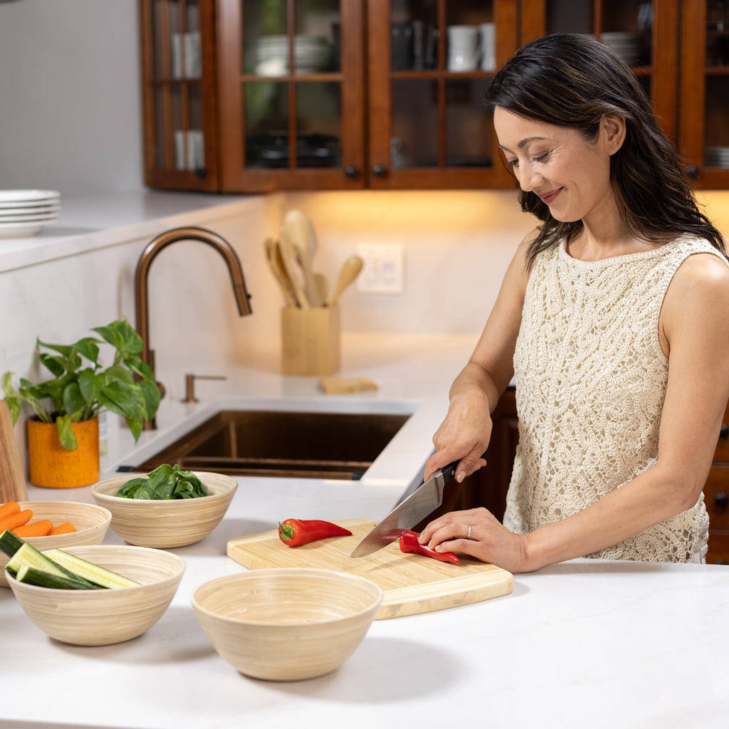 Lexa Bamboo Salad Bowl Set, 8 Inch