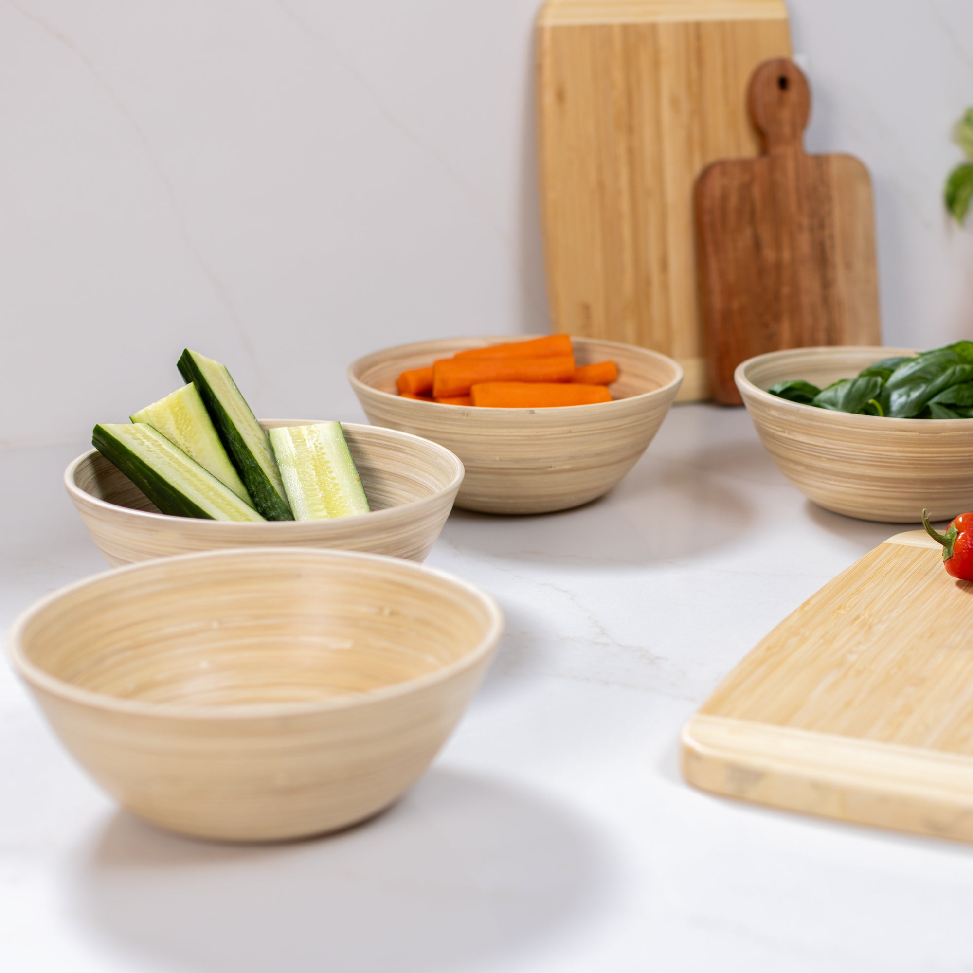 Lexa Bamboo Salad Bowl Set, 8 Inch