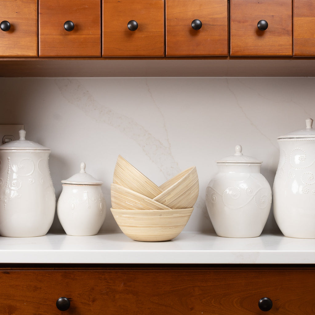 Lexa Bamboo Salad Bowl Set, 8 Inch