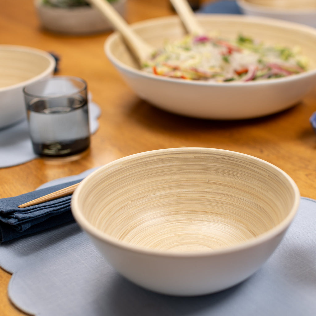 Lexa Bamboo Salad Bowl Set, 8 Inch