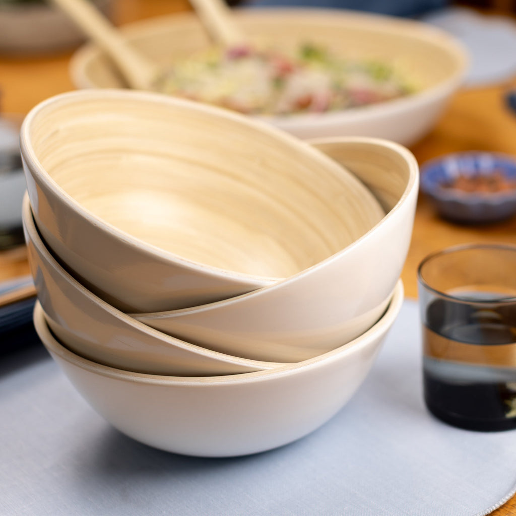 Lexa Bamboo Salad Bowl Set, 8 Inch