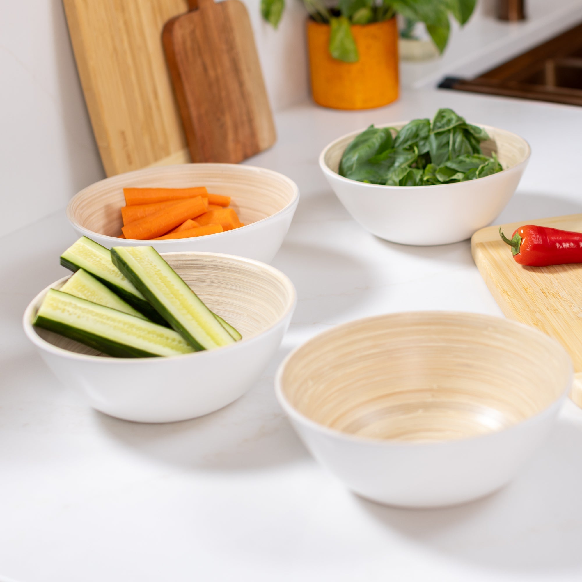 Lexa Bamboo Salad Bowl Set, 8 Inch